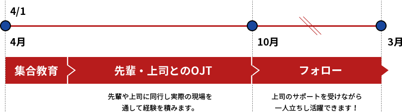 集合教育 先輩・上司とのOJT フォロー